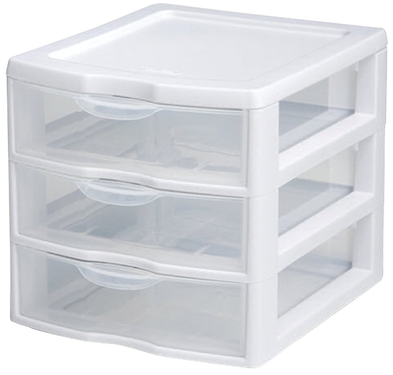 Sterilite 20738006 Small Drawer Unit, 3-Drawer, Plastic, 7-1/4 in OAW ...