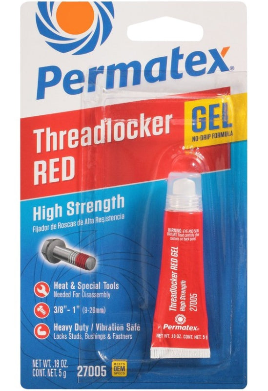 Permatex 27005 Threadlocker, Gel, Mild, Red, 5 g – big-apple-hardware ...